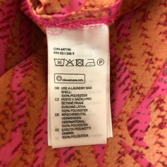 H&M Tunic Conscious Collection Orange Pink Zebra Print Coverup Dress NWT - Picture 9 of 10